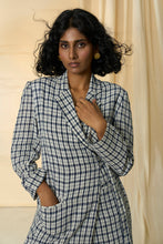 Load image into Gallery viewer, Checkmate Kala Cotton Tie Up Blazer & Skirt Set
