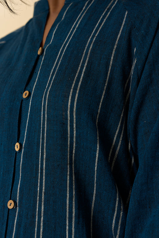 Cobalt Kala Cotton Long Shirt