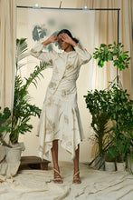 Load image into Gallery viewer, Live Leafy Khadi Pleated Dress