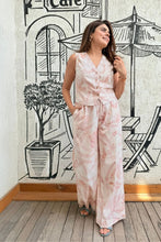 Load image into Gallery viewer, Pink Foliage Vest & Flared Pants Set