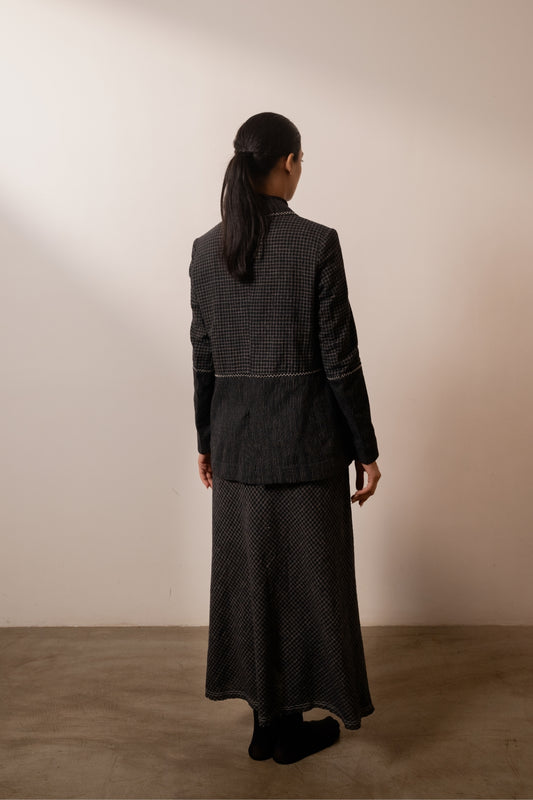 Lava Black Checks Skirt