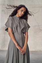 Load image into Gallery viewer, Grey Organic Cotton Structured Maxi Dress