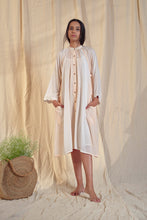 Load image into Gallery viewer, Waterfall Soya Fabric Gathered Maxi Dress