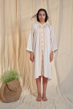 Load image into Gallery viewer, Waterfall Soya Fabric Gathered Maxi Dress