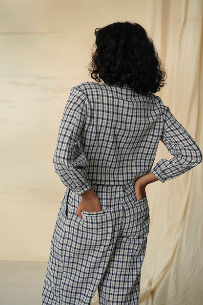 Checkmate Kala Cotton Crop Top & Trousers Set