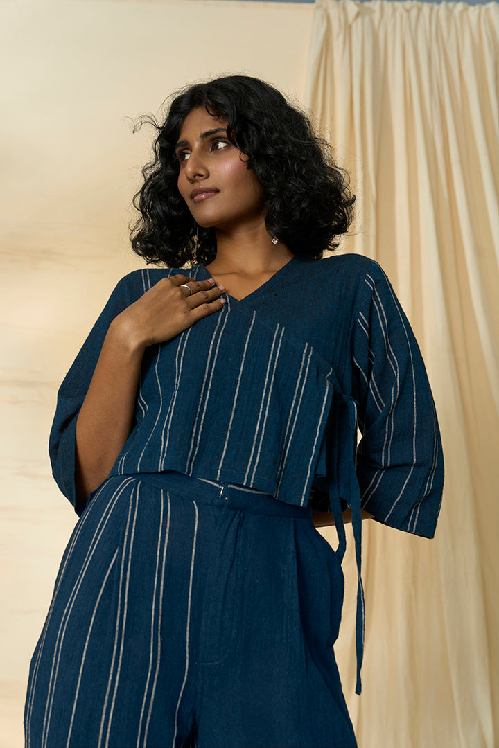 Cobalt Kala Cotton Angarakha Top & Trousers Set