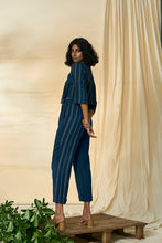 Load image into Gallery viewer, Cobalt Kala Cotton Angarakha Top &amp; Trousers Set

