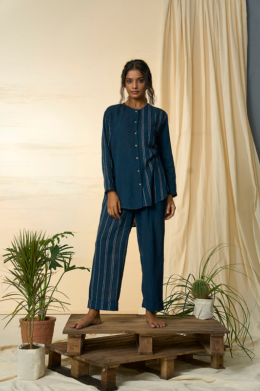 Cobalt Kala Cotton Shirt & Trousers Set
