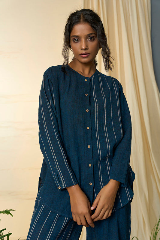 Cobalt Kala Cotton Round Shirt