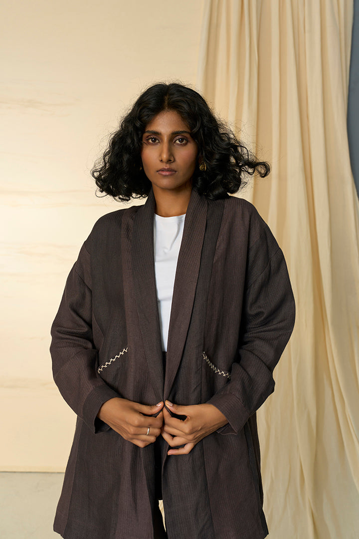 Mahogany Hemp Overlay & Pyjama Pants Set