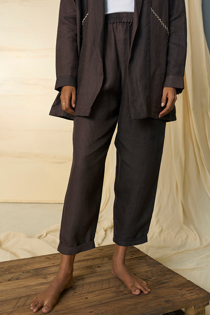 Mahogany Hemp Overlay & Pyjama Pants Set