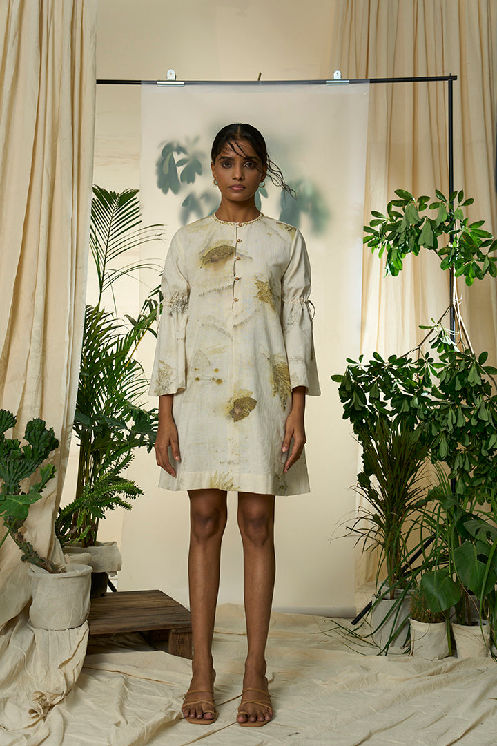 Live Leafy Khadi Bell Dress