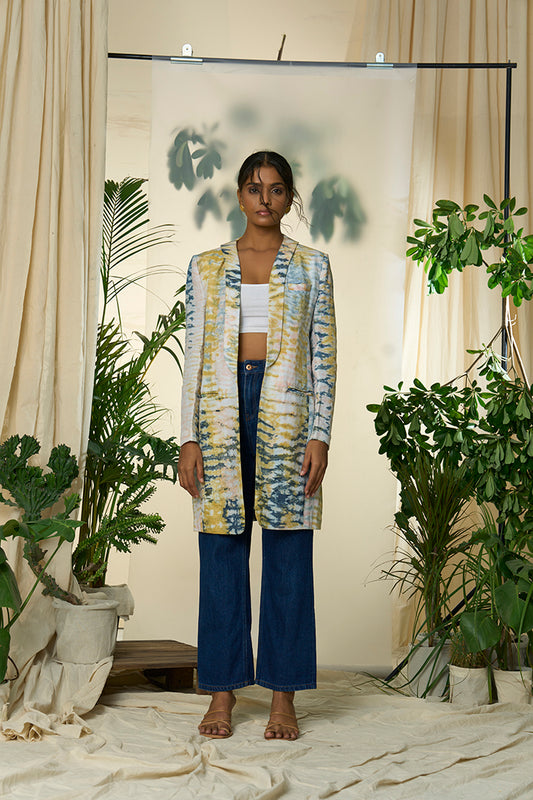 Liquid Sunshine Hemp Cotton Tux Collar Blazer