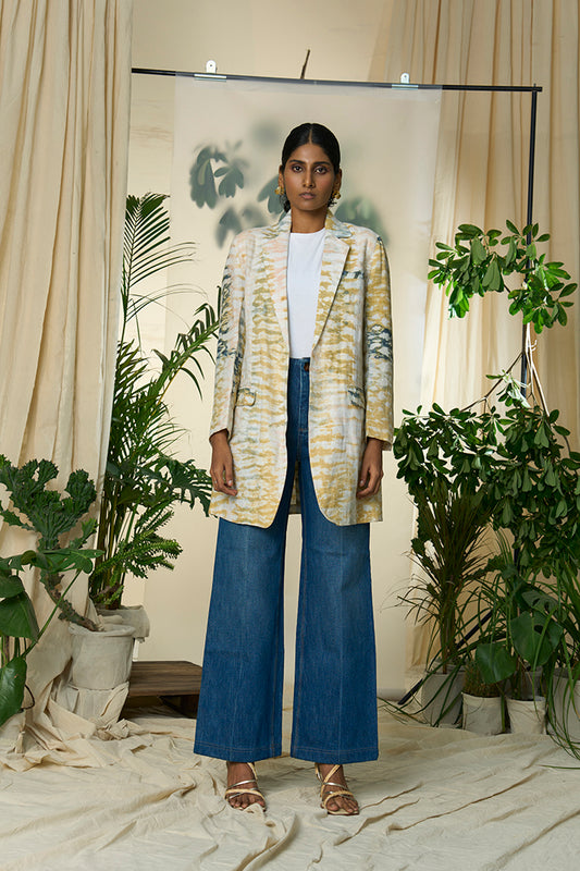 Liquid Sunshine Hemp Cotton Notch Collar Blazer