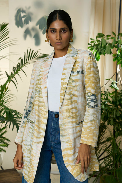 Liquid Sunshine Hemp Cotton Notch Collar Blazer