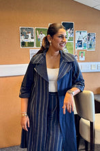 Load image into Gallery viewer, Cobalt Trench Overlay &amp; Pants Set
