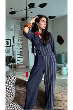 Load image into Gallery viewer, Cobalt Kala Cotton Angarakha Top &amp; Trousers Set
