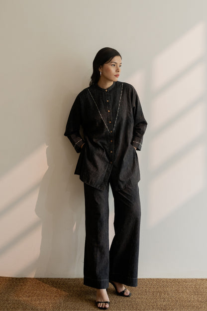 Celeste Black Shirt Kurta