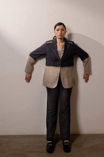 Celeste Black Stripes Blazer