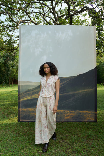 Pink Foliage Top & Pants Set