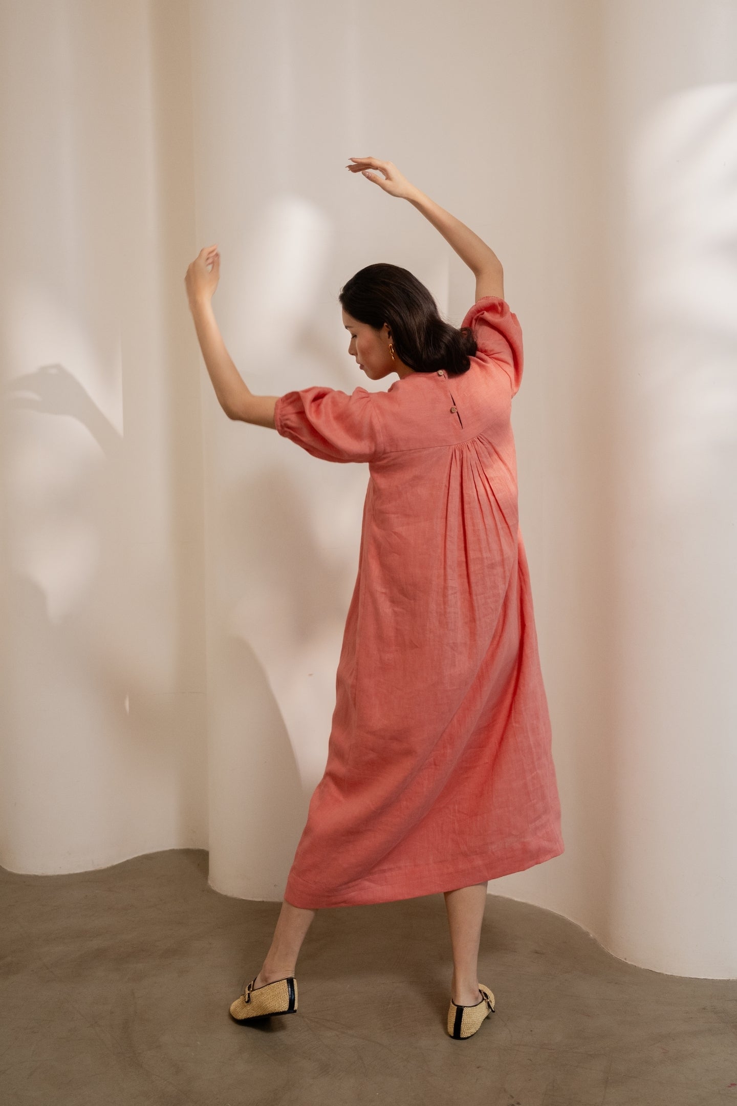 Dawn Orange Smocked Dress