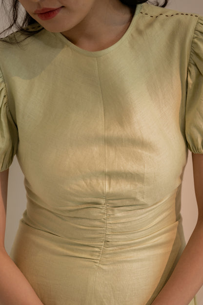 Dew Mint Green Cinched Dress