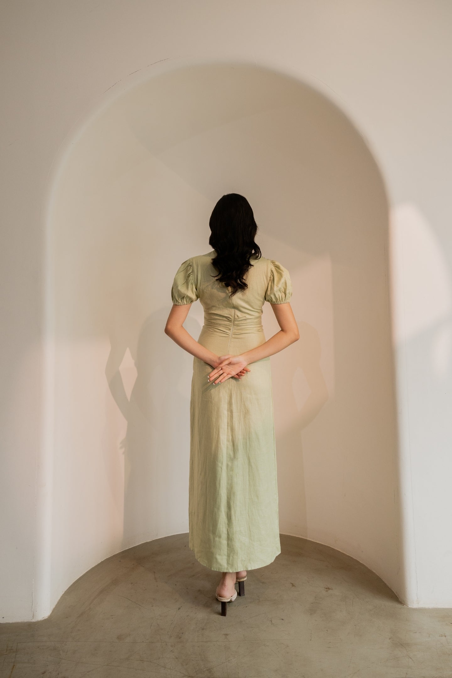 Dew Mint Green Cinched Dress