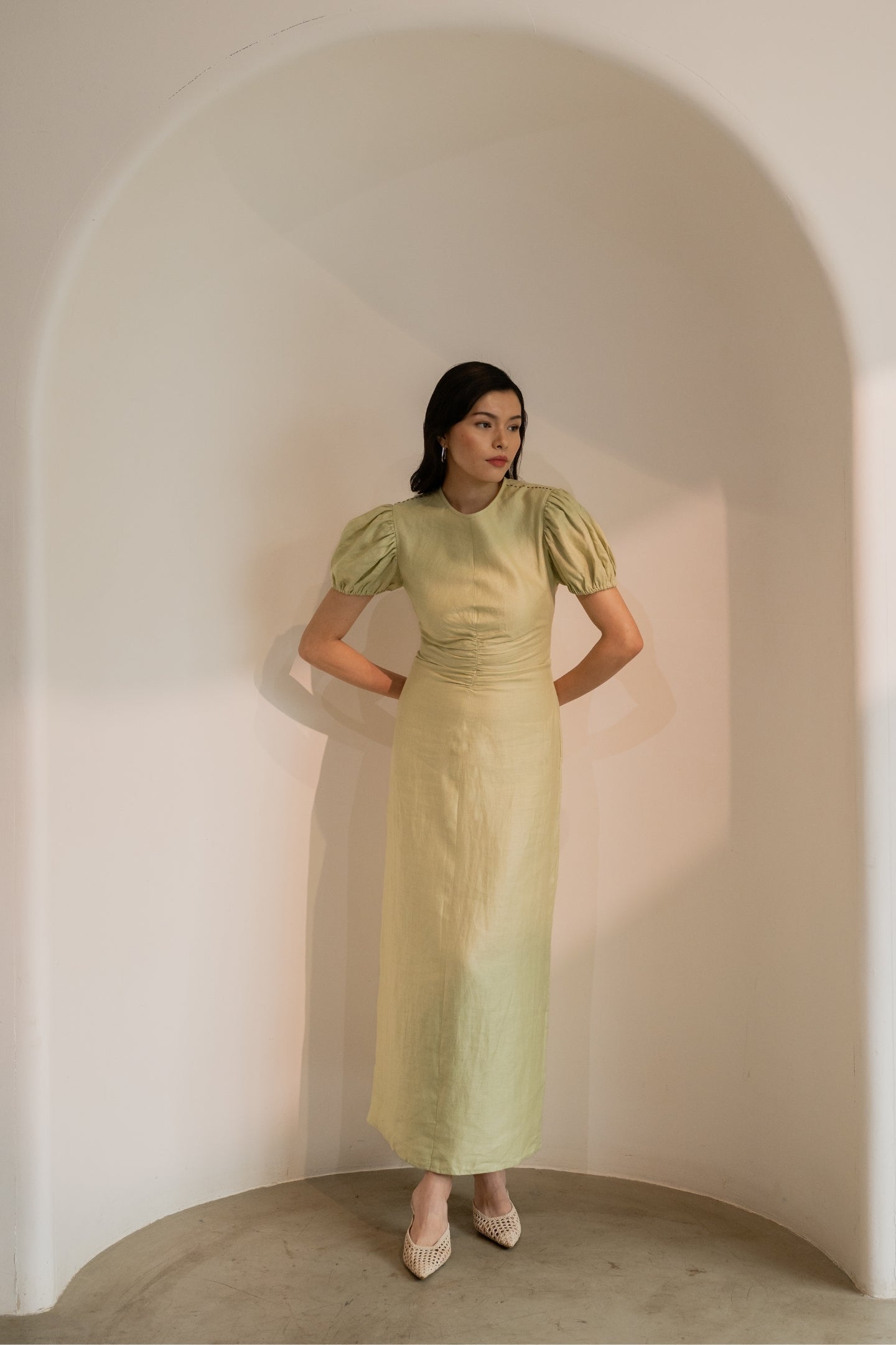 Dew Mint Green Cinched Dress