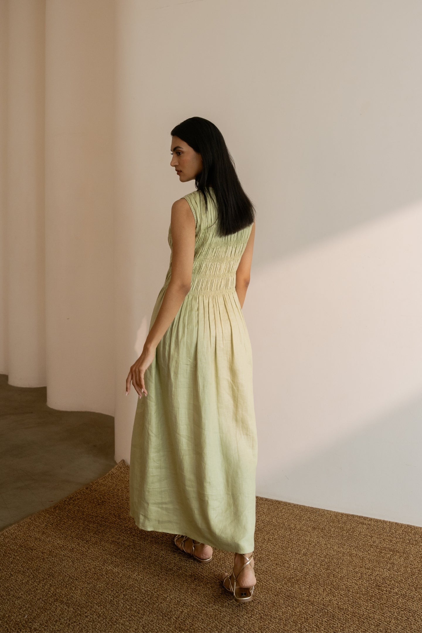 Dew Mint Green Smocked Dress