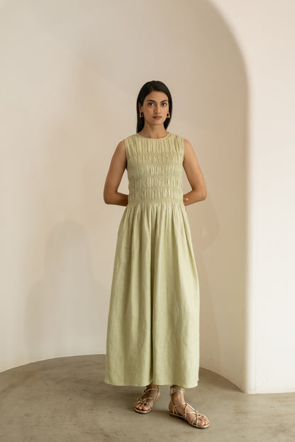 Dew Mint Green Smocked Dress