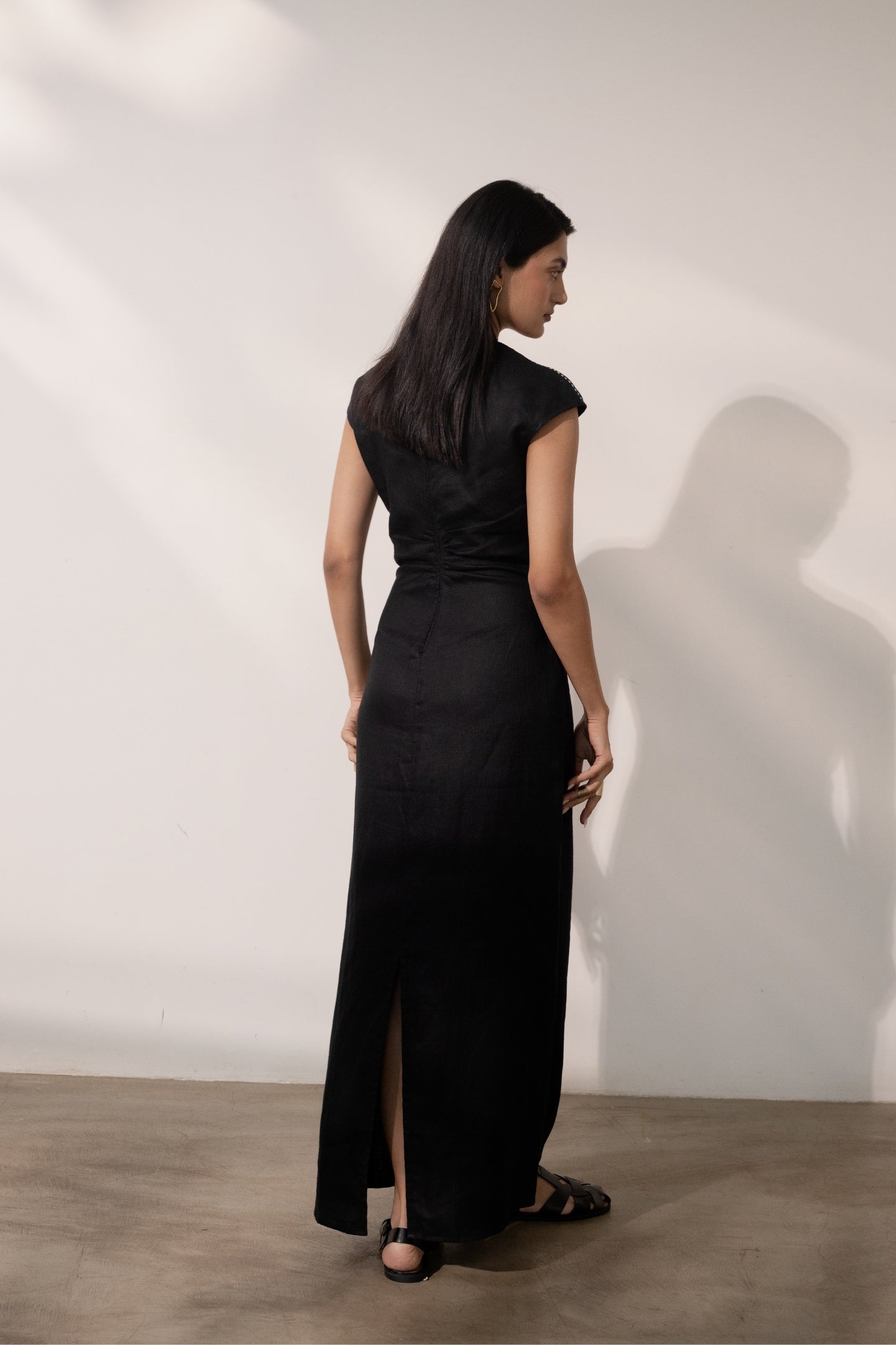 Ebony Black Cinched Dress