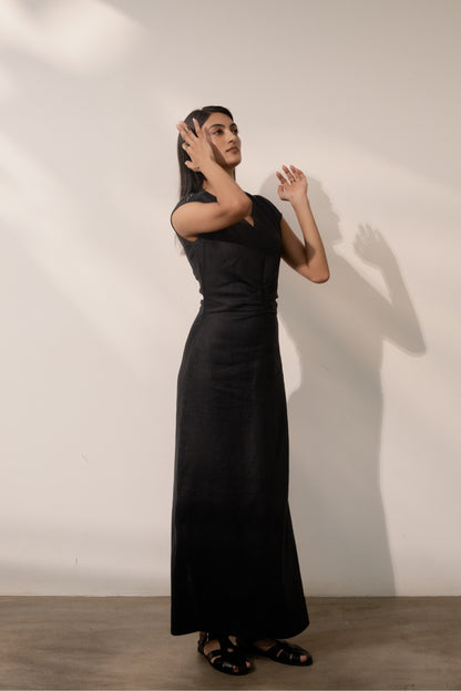 Ebony Black Cinched Dress