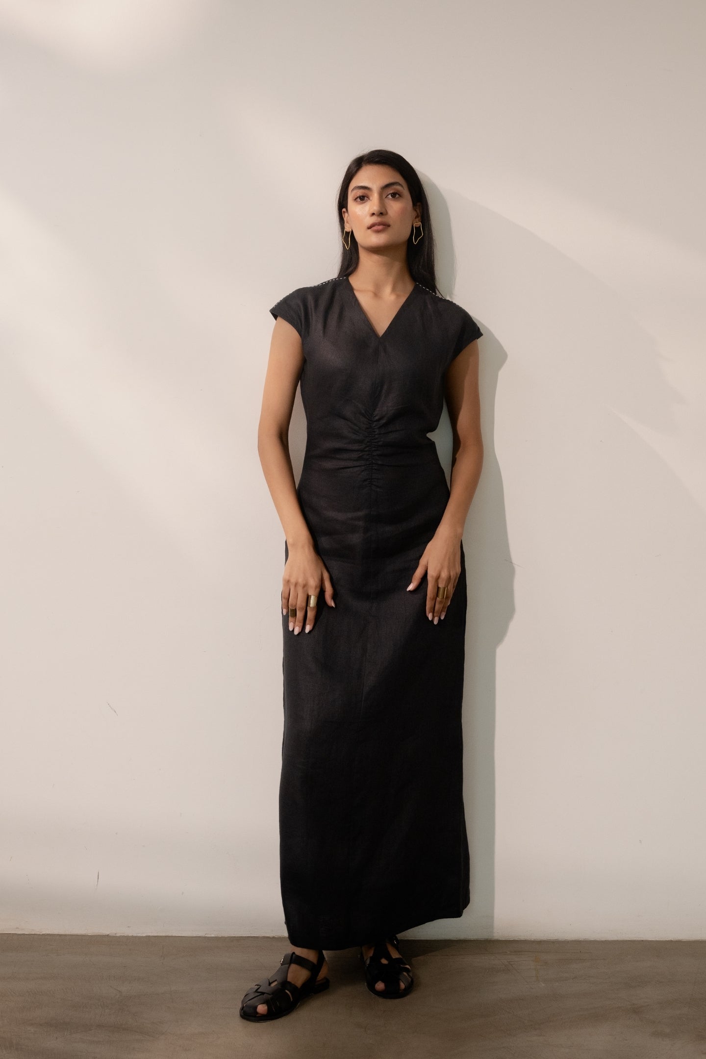 Ebony Black Cinched Dress