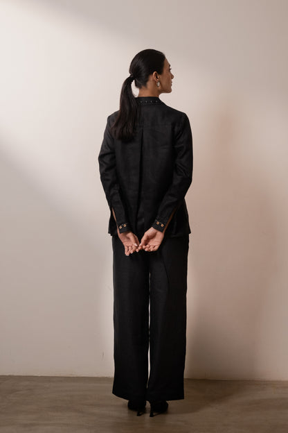 Ebony Black Pleated Pants