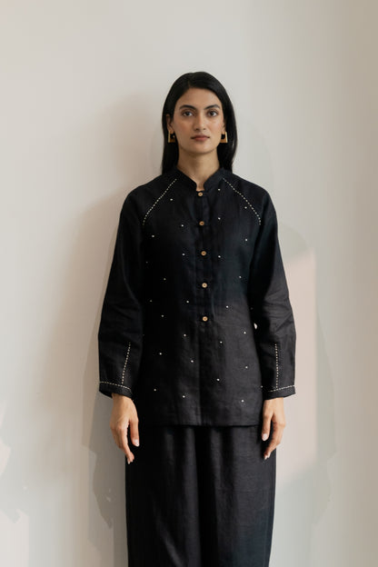 Ebony Black Short Kurta