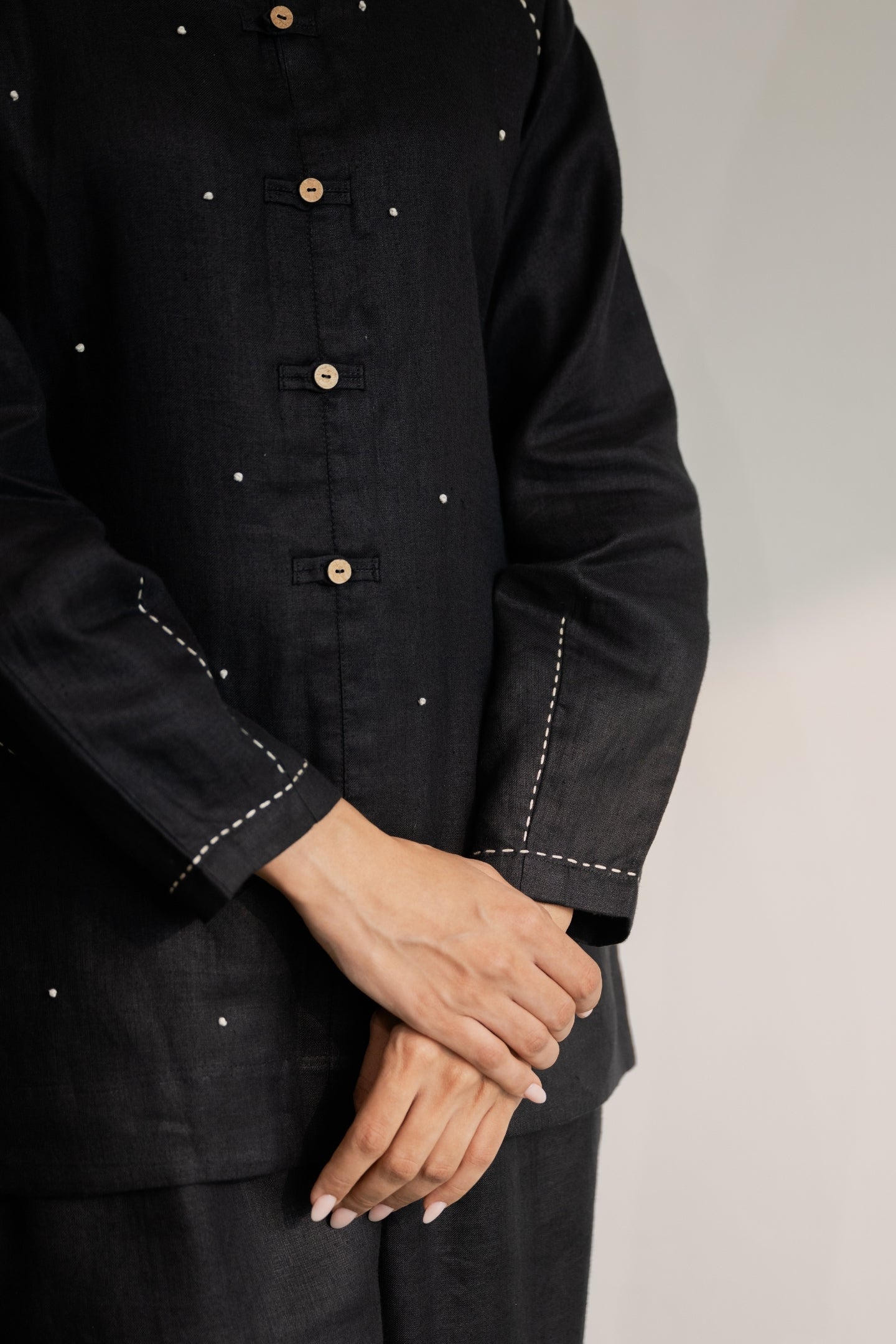 Ebony Black Short Kurta