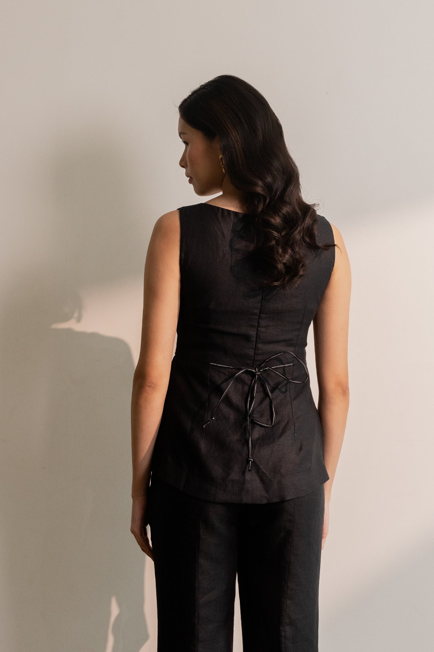 Ebony Black Sleeveless Top