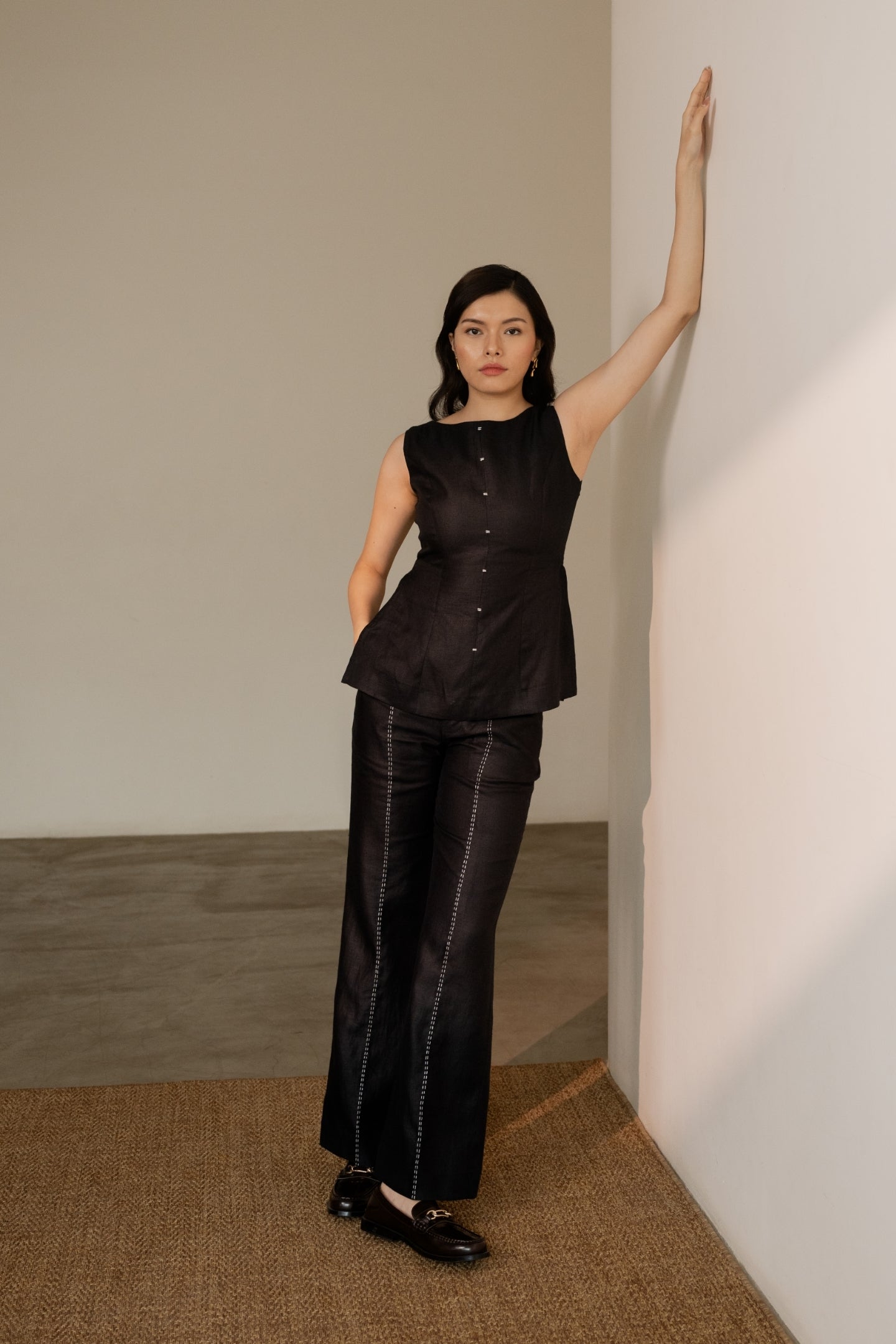 Ebony Black Sleeveless Top