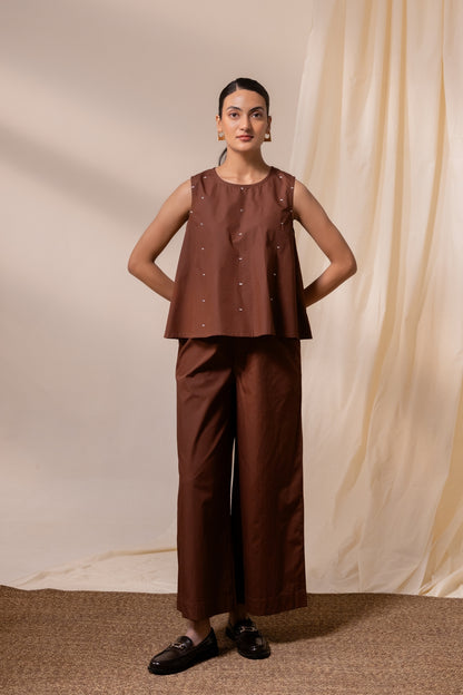 Ether Brown Flared Pants