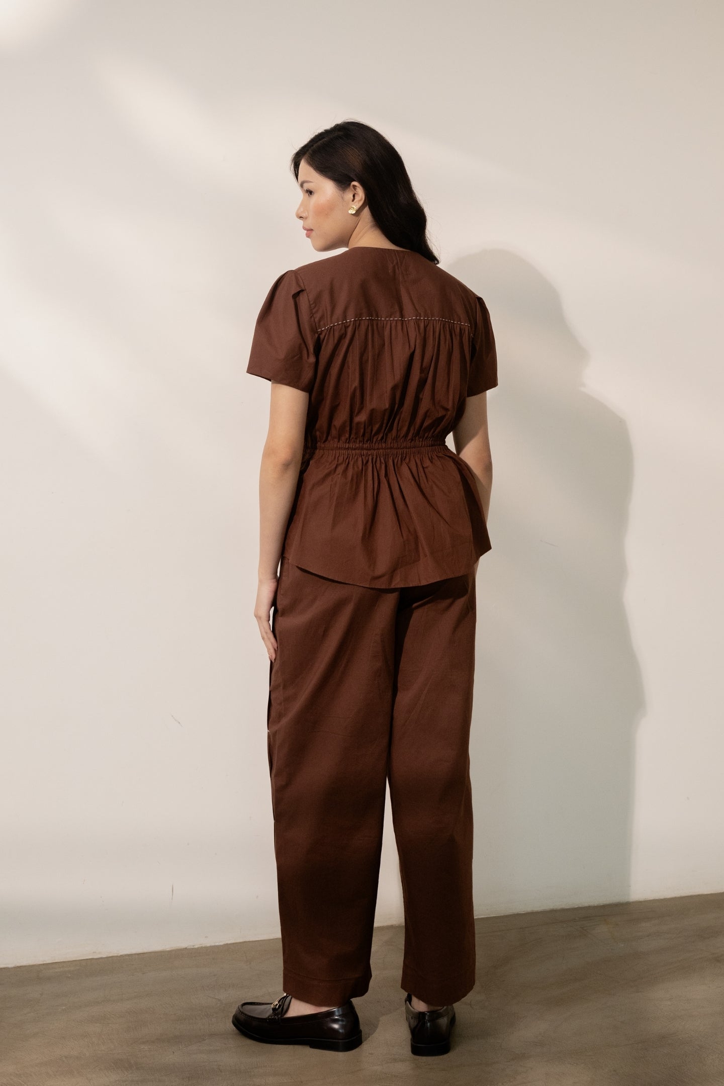 Ether Brown Tie Up Top