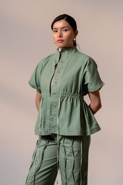 Fern Green Denim Top