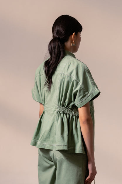 Fern Green Denim Top
