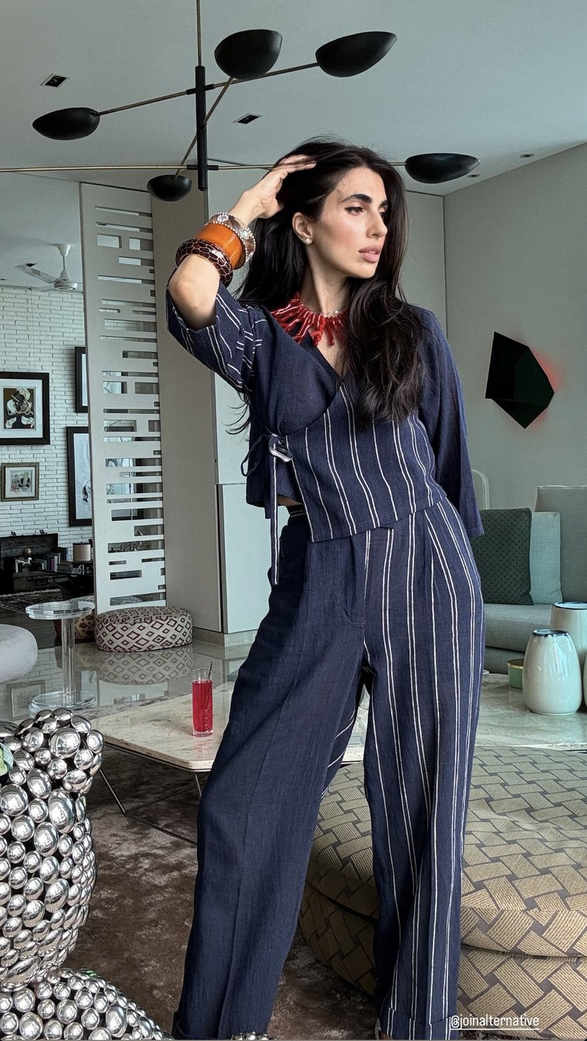 Cobalt Kala Cotton Angarakha Top