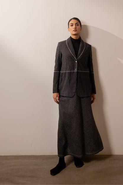 Lava Black Checks Skirt