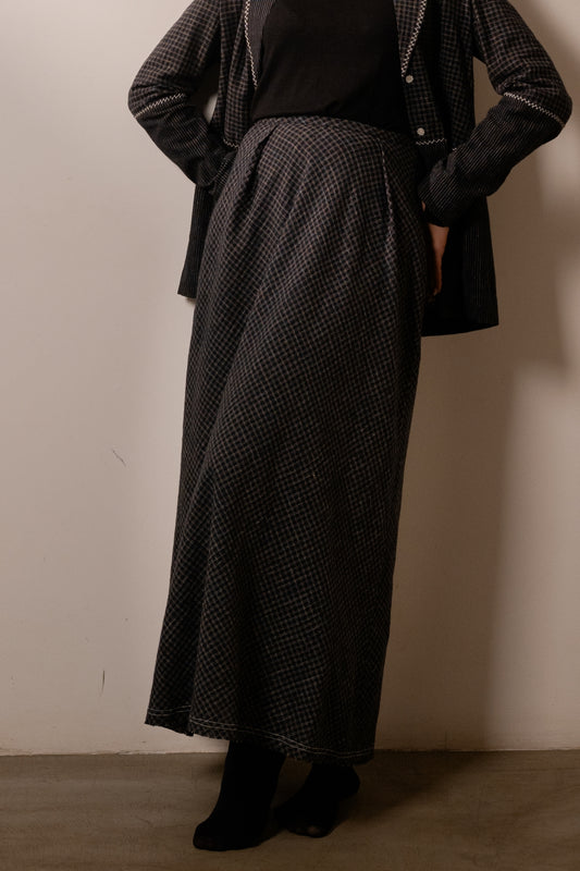 Lava Black Checks Skirt