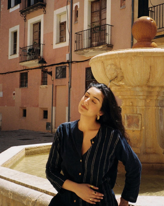 Cobalt Kala Cotton Round Shirt