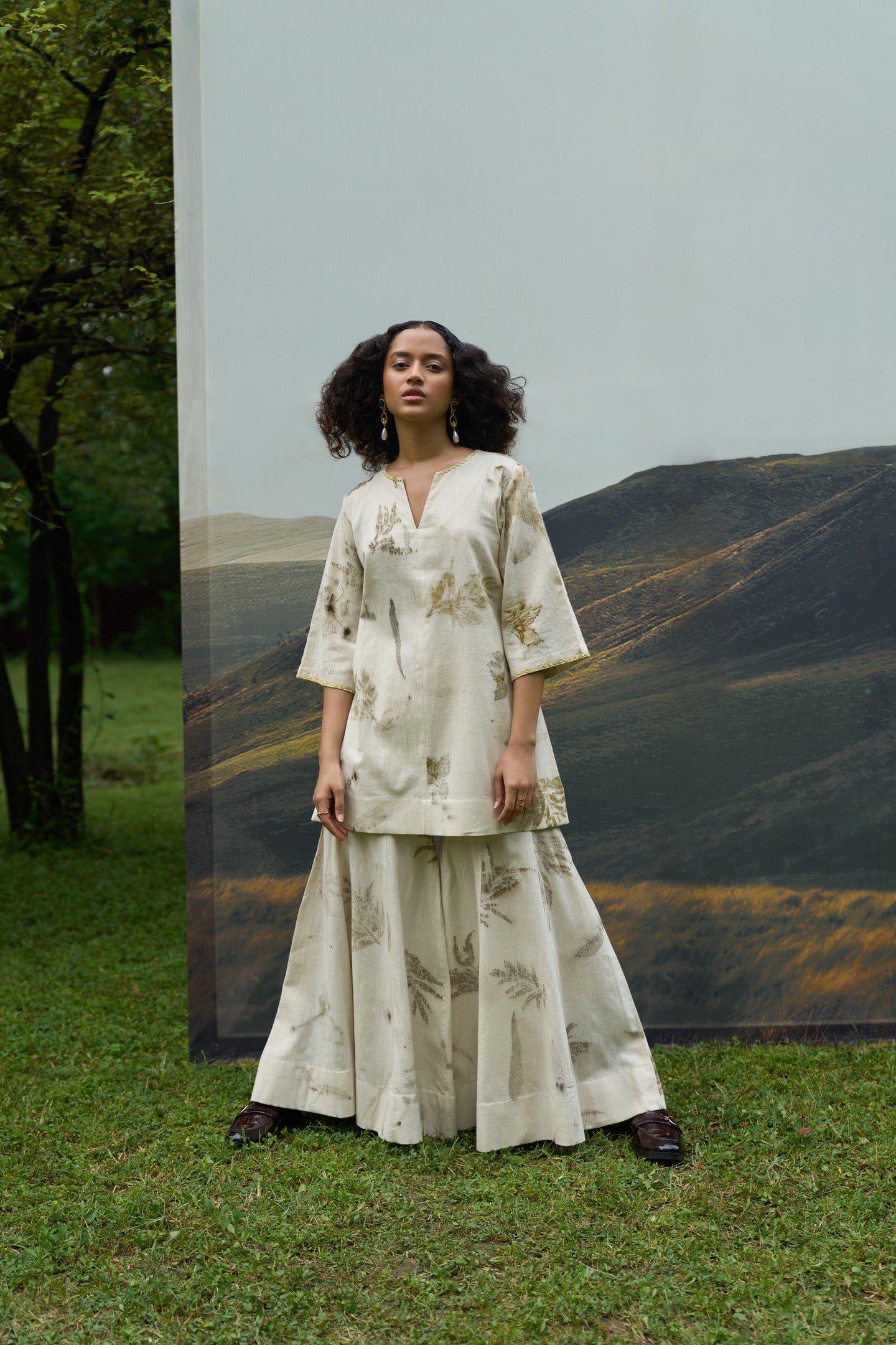 Live Leafy Kurta & Sharara Set