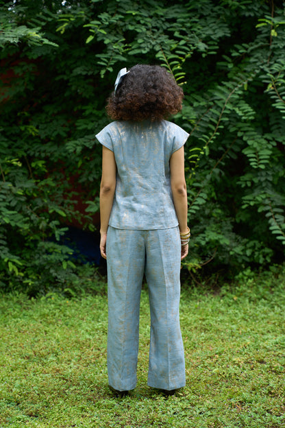 Azure Vest & Flared Pants Set