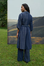 Load image into Gallery viewer, Cobalt Trench Overlay &amp; Pants Set
