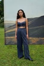 Load image into Gallery viewer, Cobalt Trench Overlay 3-Piece Set with Bralette &amp; Pants
